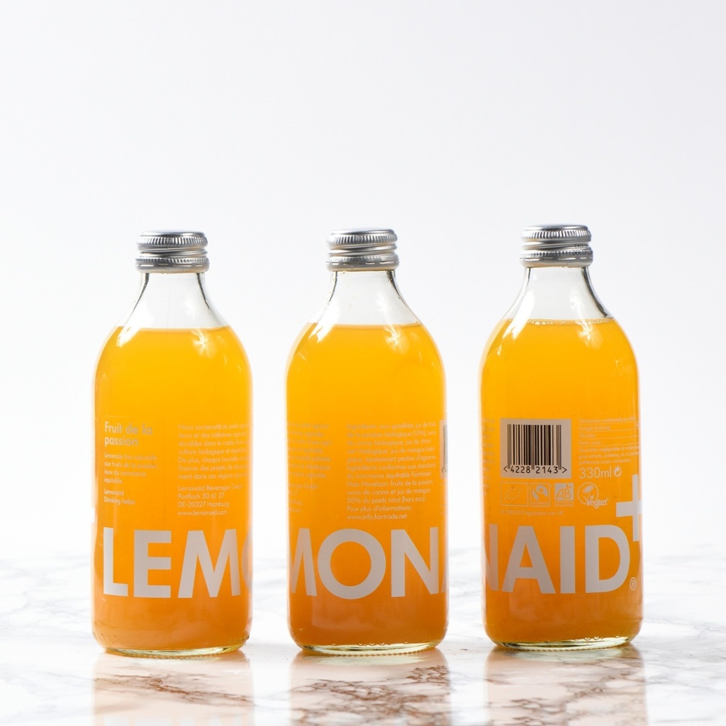 LIMONADE PASSION FRUIT | BIO - 33 CL - Par 12 - LEMONAID