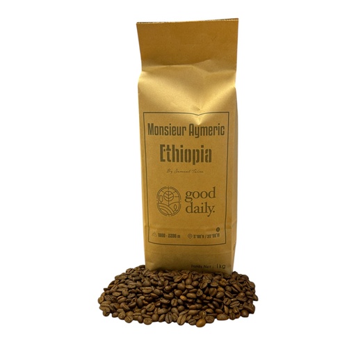[10GOODYR] CAFÉ Grain MONSIEUR AYMERIC (YRGACHEFFE, ETHIOPIE) - 1 Kg