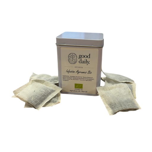 [21321] BOÎTE DE THÉ INFUSION AGRUMES - BIO - 20 x INFUSETTES - GOOD DAILY