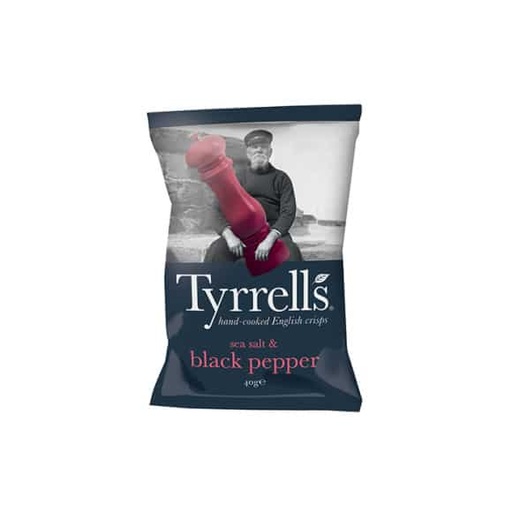 [SNE-CHI-041-0625] CHIPS SEA SALT & BLACK PEPPER - 40 G - Par 18 - TYRRELLS