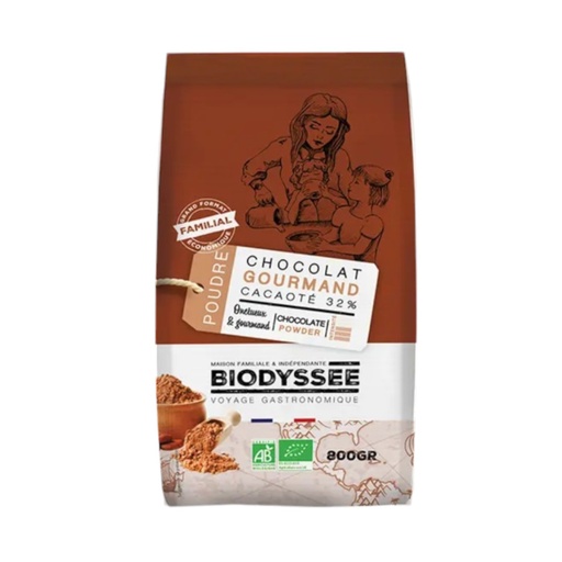 [BIC-CHO-162-1336] CHOCOLAT EN POUDRE 32% | BIO - 800 G - Par 8 - BIODYSSEE
