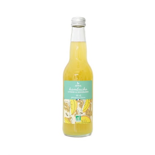 [BIF-1535] KOMBUCHA CITRON - GINGEMBRE  - BIO - 33CL - ATIKA - PAR 12