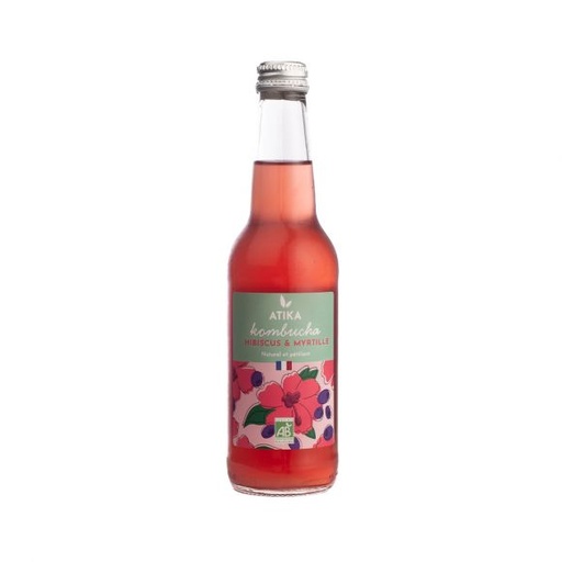 [BIF-1555] KOMBUCHA HIBISCUS MYRTILLE - BIO - 33 CL - PAR 12 - ATIKA