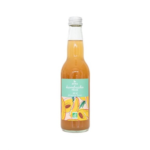 [BIF-1534] KOMBUCHA PÊCHE  - BIO - 33CL - PAR 12 - ATIKA