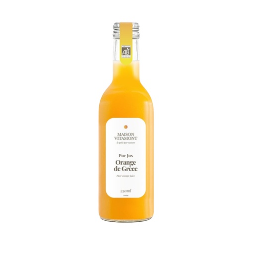 [BIF-1590] PUR JUS ORANGE GRECE - BIO - 25 CL - PAR 12 - MAISON VITAMONT