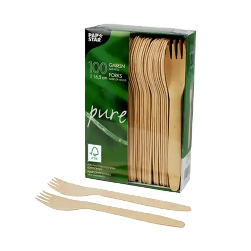 [DIS-FOU-005-0475] FOURCHETTE JETABLE EN BOIS - 15,5 CM - Par 100 