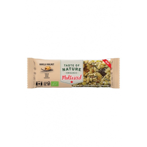 BARRE MULTIGRAINES VANILLE NOIX - BIO - 40 G - PAR 16 - TASTE OF NATURE