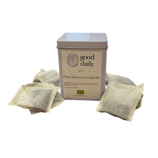 [S7047] BOÎTE DE THÉ DÉTOX JEUNESSE ETERNELLE - BIO - 20INFUSETTES - GOOD DAILY