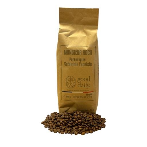[10COLG1FR] CAFÉ Grain MONSIEUR ROCH (COLOMBIE EXCELSO) - 1 KG - GOOD DAILY